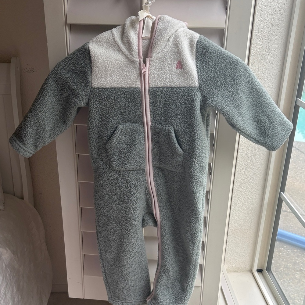 Cozy Green and Cream Kids One Piece
